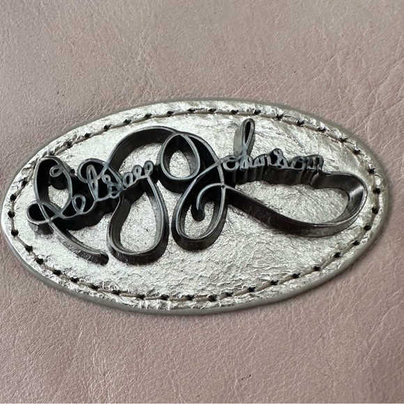 Vintage Betsey Johnson Wallet Clutch Organizer Tan Gold Leather Zip Tassel Studs - Picture 12 of 14